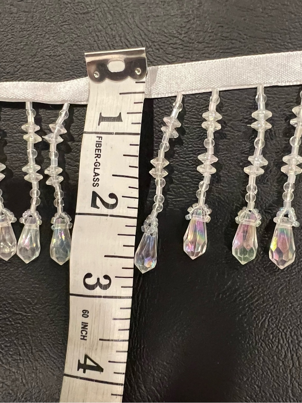 Iridescent Clear Teardrop Fringe Necklace - Elegant Sparkle